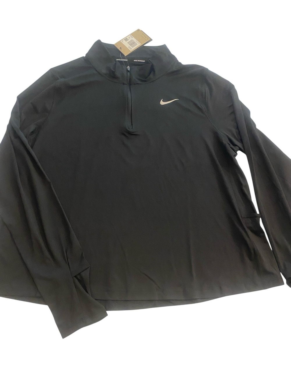 Nike Women’s Black Long-Sleeve Quarter-Zip Dri-Fit Running Top New 1X